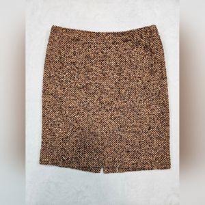 Ann Taylor Loft Womens 6p Wool Blend Multicolor Brown Pencil Skirt
